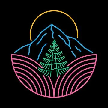 Camping nature wild badge patch pin graphic illustration vector art t-shirt d Иллюстрация