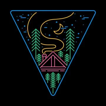 Camping nature wild badge patch pin graphic illustration vector art t-shirt d Иллюстрация
