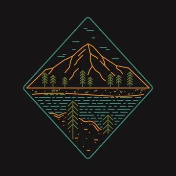 Camping nature wild badge patch pin graphic illustration vector art t-shirt d Иллюстрация