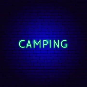 Camping Neon Text Stock Illustration