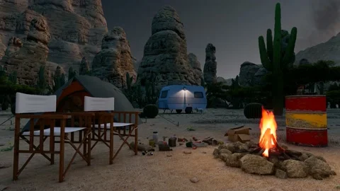 Camping at night Stock Footage 223610724