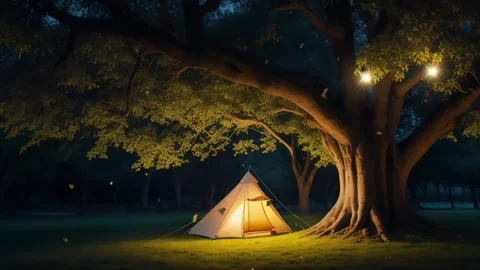Camping at night Stock Footage 280386918