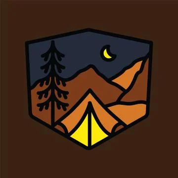Camping night graphic illustration vector art t-shirt design Stock Illustration