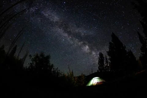 Camping at night Stock Photos