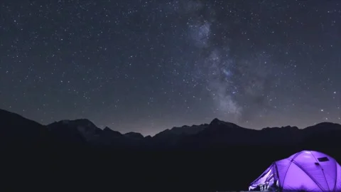 Camping night star Skyline Stock Footage 273698793