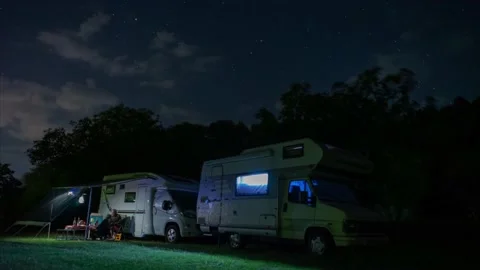 Camping Night Timelapse Stock Footage 211097145