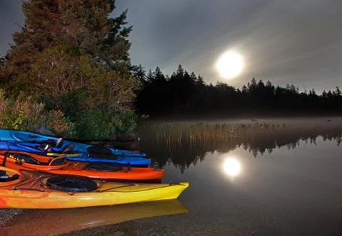 Camping at nighttime Stock Photos