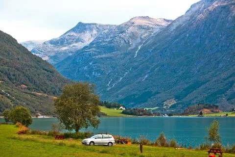 Camping in Norway Stock Photos