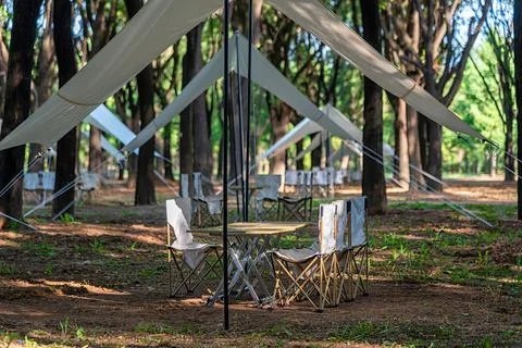 Camping in the park Stock Photos
