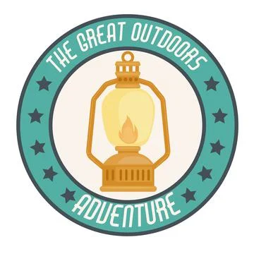 Camping patch lamp Stock Illustration