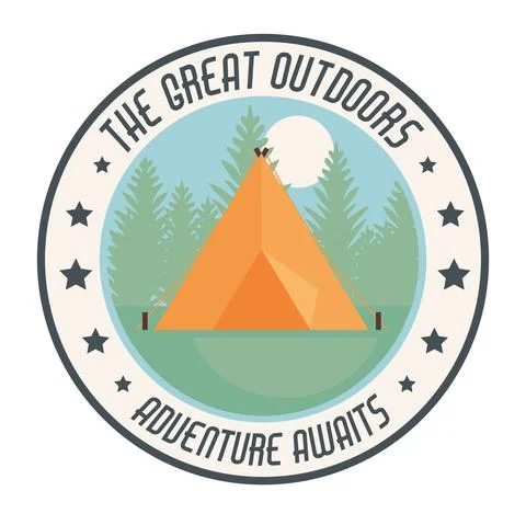 Camping patch tent 스톡 일러스트