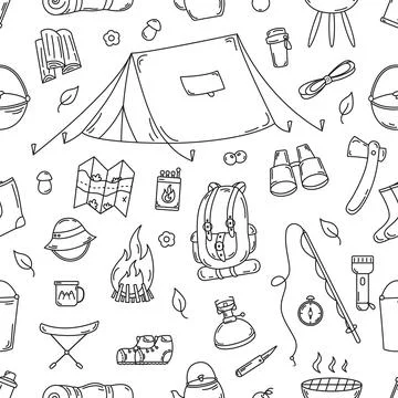 Camping pattern Stock Illustration
