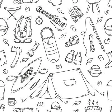 Camping pattern Stock Illustration