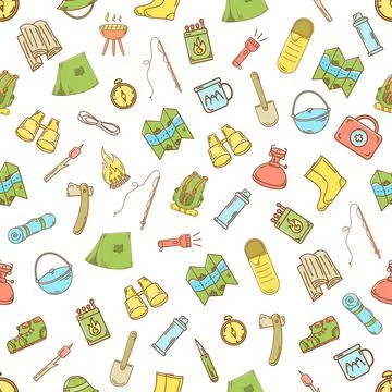 Camping pattern Stock Illustration