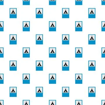 Camping pattern seamless Stock Illustration