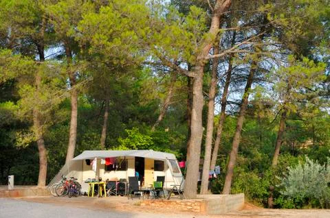 At the camping Stock Photos