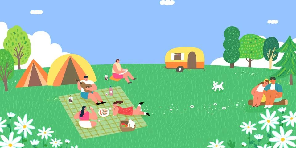 Camping Picnic Stock-Illustration