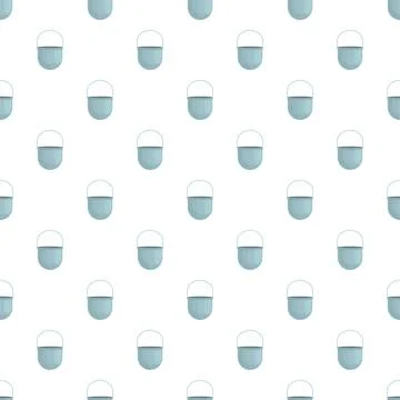 Camping pot cauldron seamless repeating flat pattern Stock Illustration