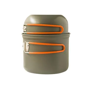 Camping pots 스톡 사진