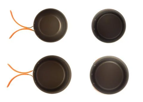 Camping pots set 스톡 사진