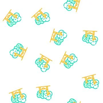 Camping relax vector seamless pattern flat Stock Illustration