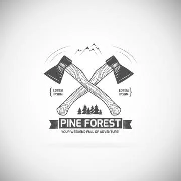 Camping  retro vector logo Stock Illustration