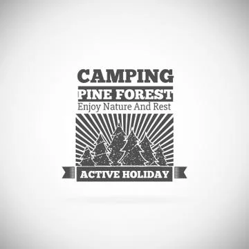 Camping  retro vector logo Stock Illustration