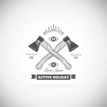 Camping  retro vector logo Stock Illustration