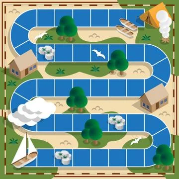 Camping on the river. Stock Illustration