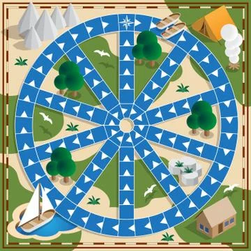 Camping on the river. Stock Illustration