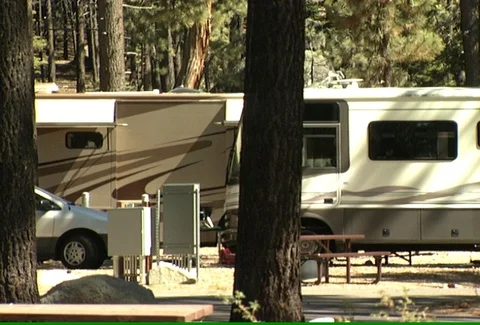 Camping RV EFZoom Stock Footage 97531455