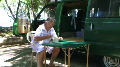 Camping  r.v. 스톡 동영상 348883