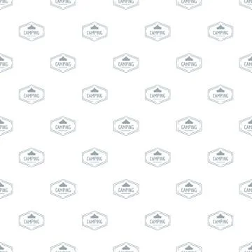 Camping shield pattern seamless Stock Illustration