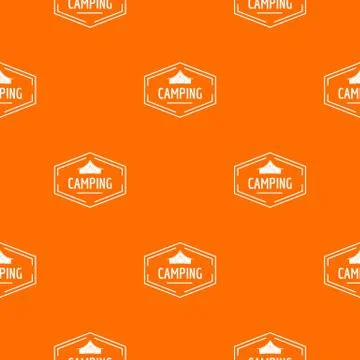 Camping shield pattern vector orange Stock Illustration
