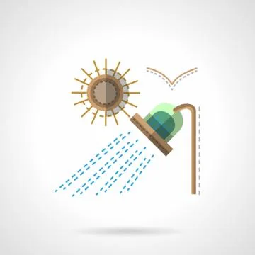 Camping shower flat color vector icon イラスト素材