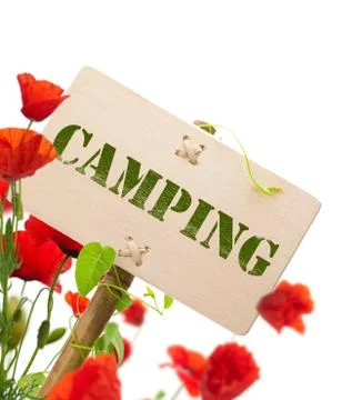 Camping sign Stock Photos