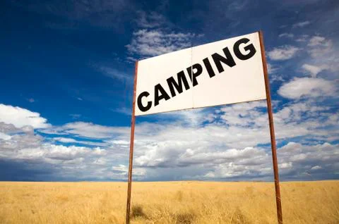 Camping signboard Stock Photos