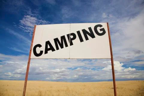 Camping signboard Stock Photos