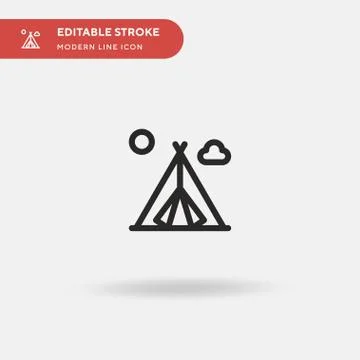 Camping Simple vector icon. Illustration symbol design template for web mobil Stock Illustration