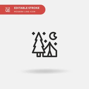 Camping Simple vector icon. Illustration symbol design template for web mobil Stock Illustration