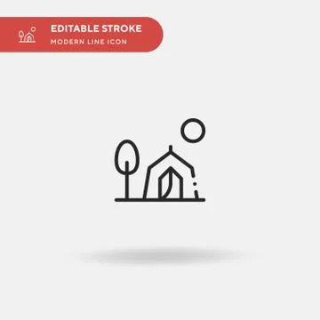 Camping Simple vector icon. Illustration symbol design template for web mobil Stock Illustration