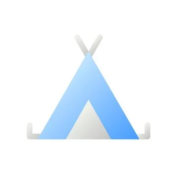 Camping site flat gradient two-color ui icon Illustrazione stock