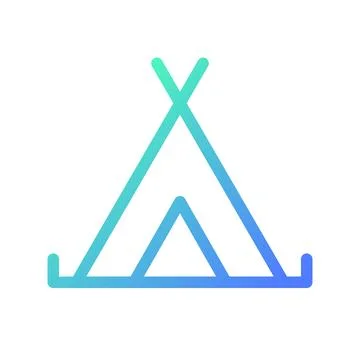 Camping site pixel perfect gradient linear ui icon 스톡 일러스트