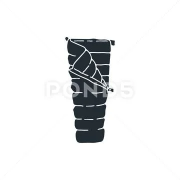 Camping Sleeping bag icon. Hiking adventure equipment symbol. Travel pictogram Stock Illustration