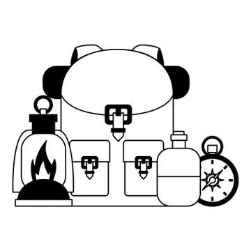 Camping summer concept Ilustración de archivo