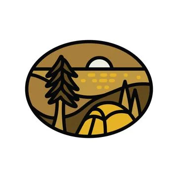 Camping for sunset graphic illustration vector art t-shirt design Stock Illustration