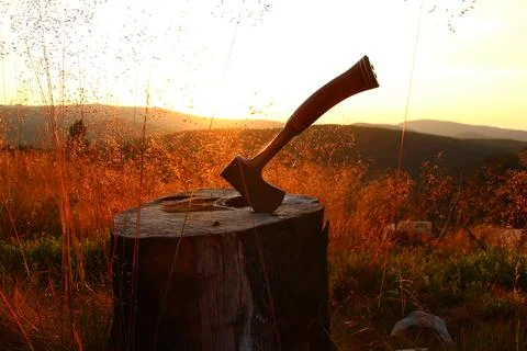 Camping in the sunset Stock Photos