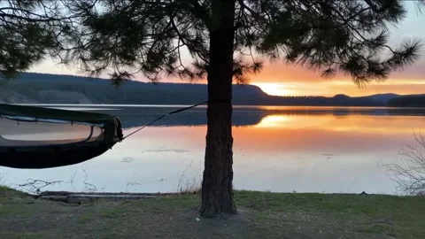 Camping sunset view. Video stock 213516346