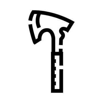 Camping survival ax tool line icon vector Stock Illustration