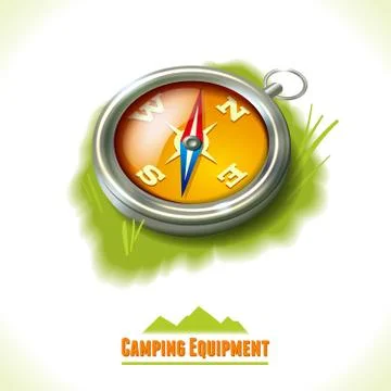 Camping symbol compass Stock Illustration